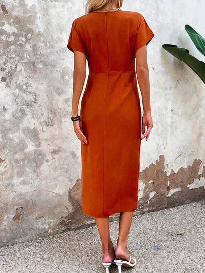Sara | Kvinders V-Hals Wrap Midi Kjole