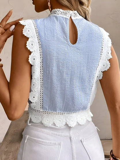 Sarah | Kvinders Blonde Højhalset Cropped Bluse