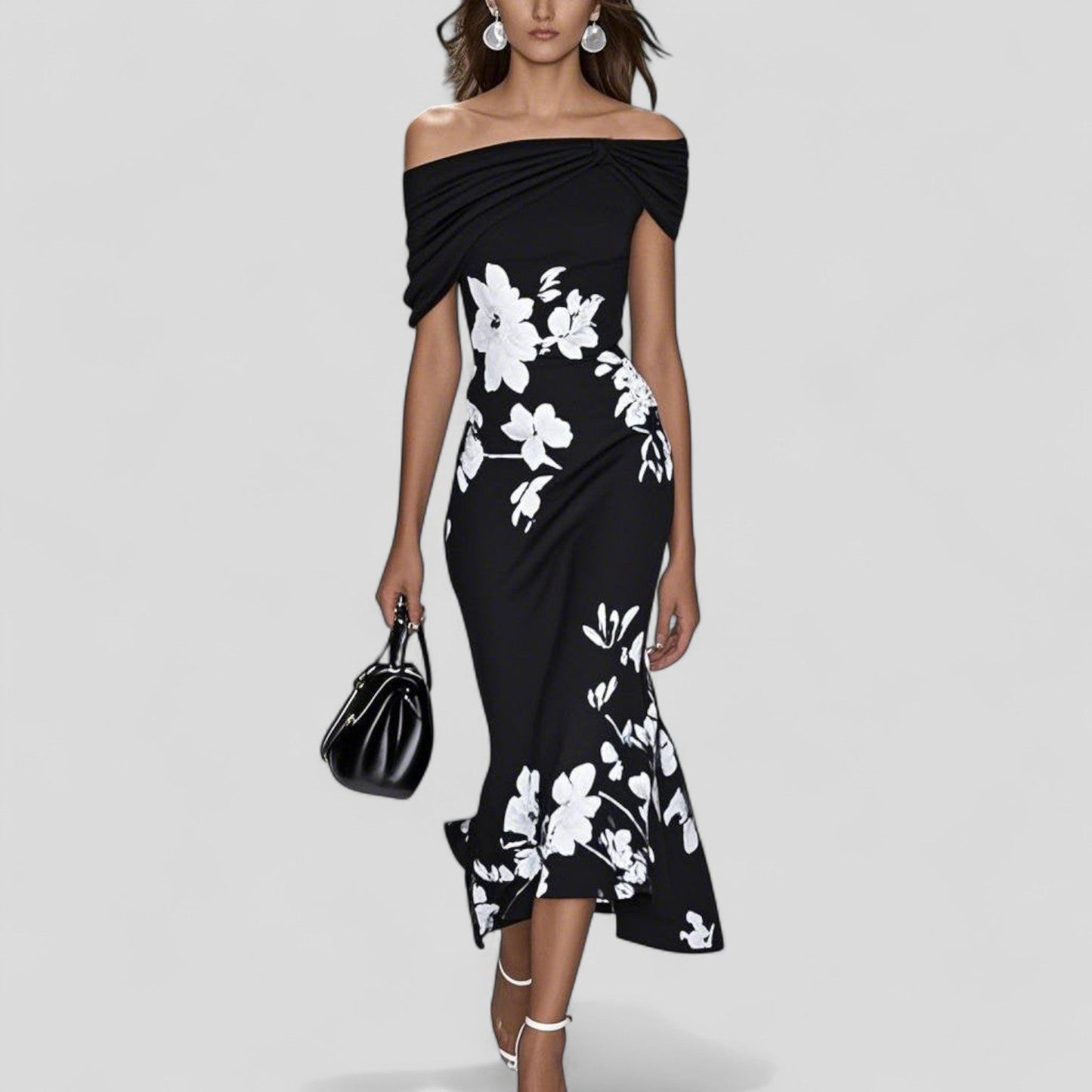 Sienna | Kvinders Bodycon Off-Shoulder Midi Kjole