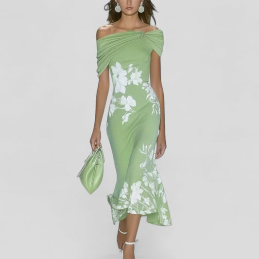 Sienna | Kvinders Bodycon Off-Shoulder Midi Kjole