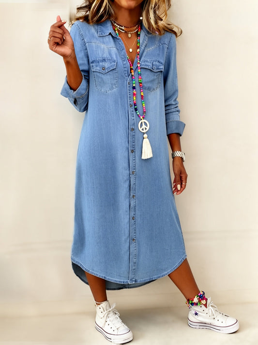 Helen | Casual og Elegant Denimbeklædningskjole