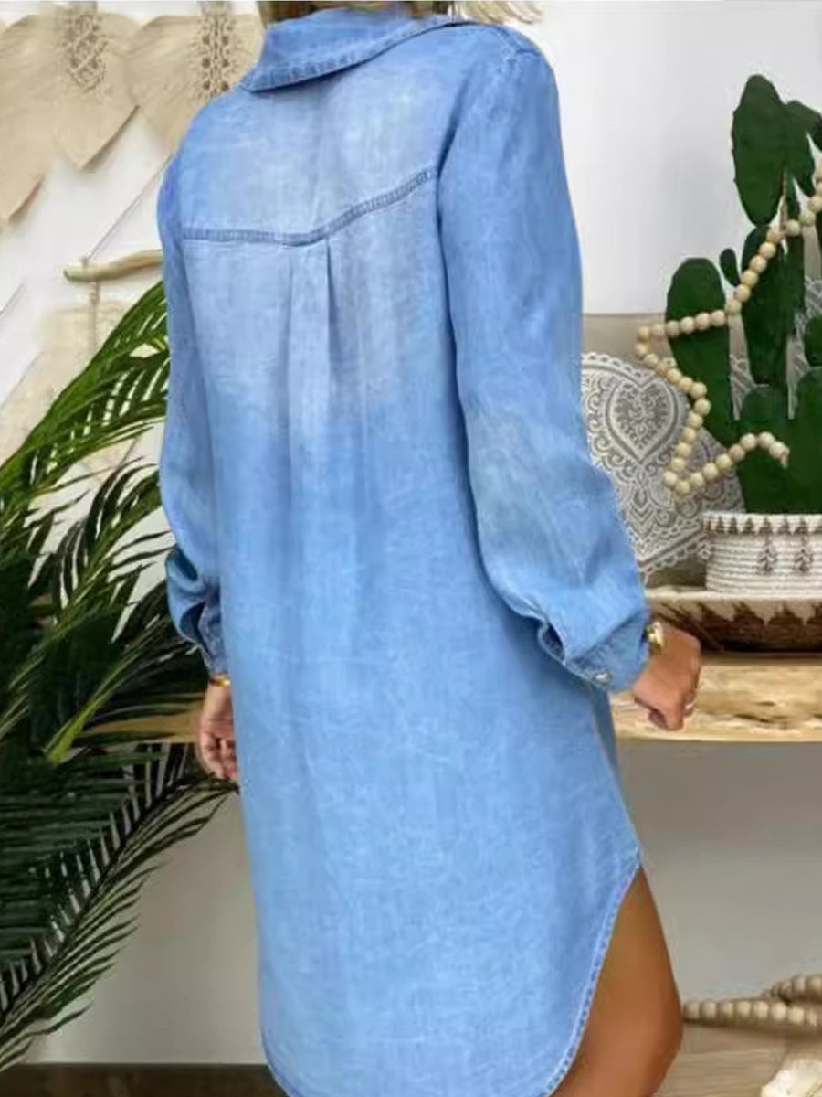 Donna | Casual Elegant Denim Skjortekjole