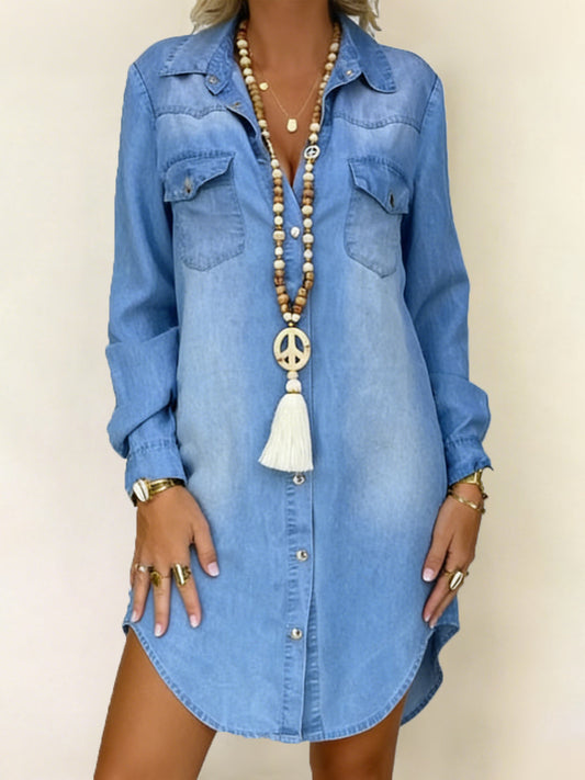 Donna | Casual Elegant Denim Skjortekjole
