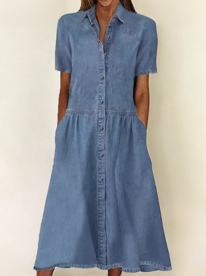 Carol | Denimkjole med kortærmer