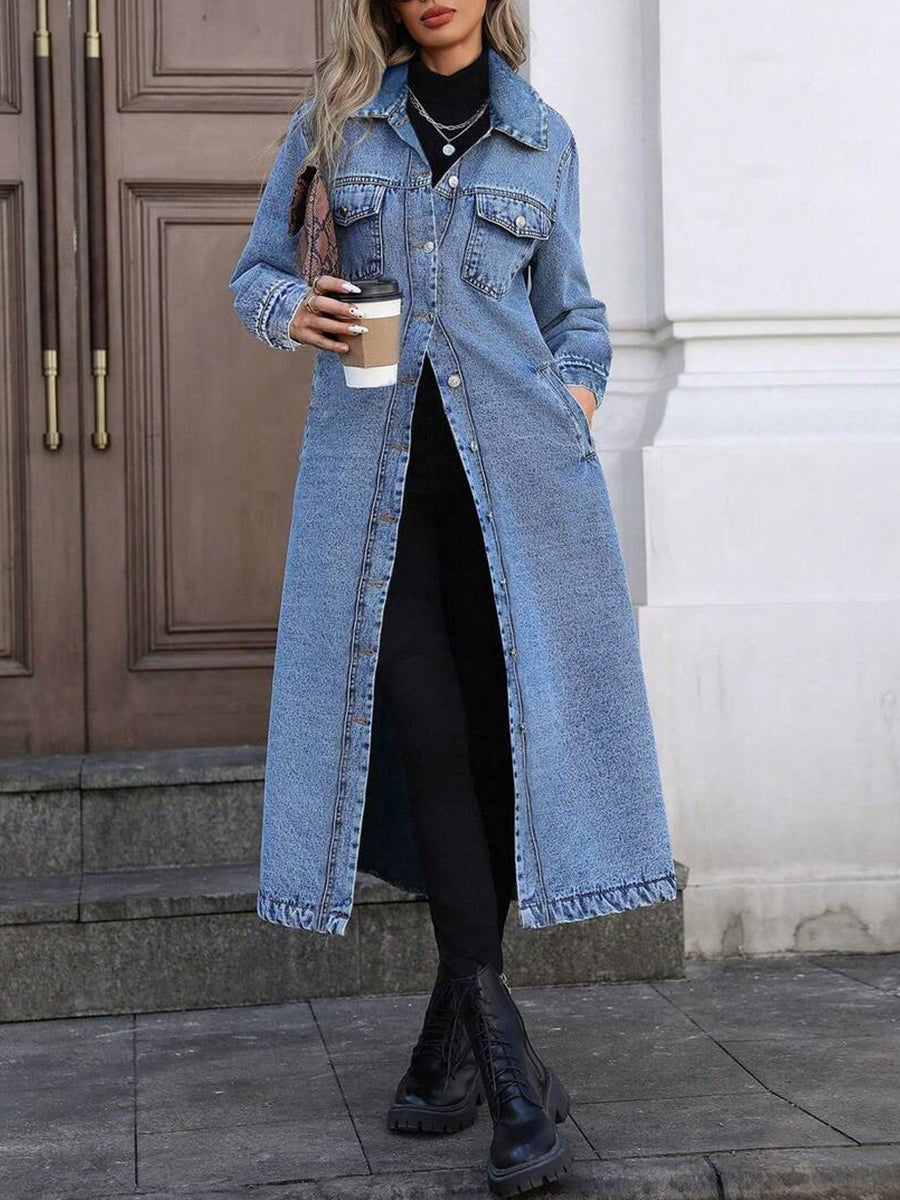 Maya | Lang og elegant denimjakke