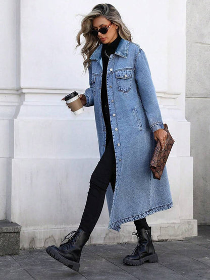 Maya | Lang og elegant denimjakke