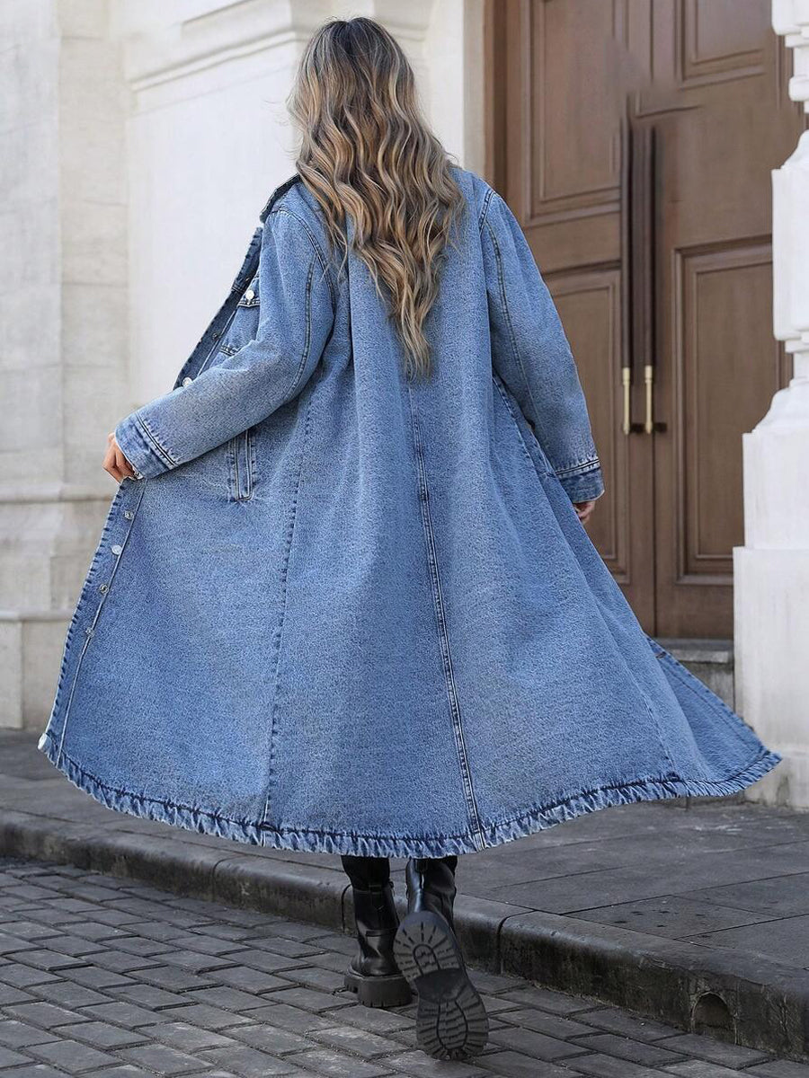 Maya | Lang og elegant denimjakke