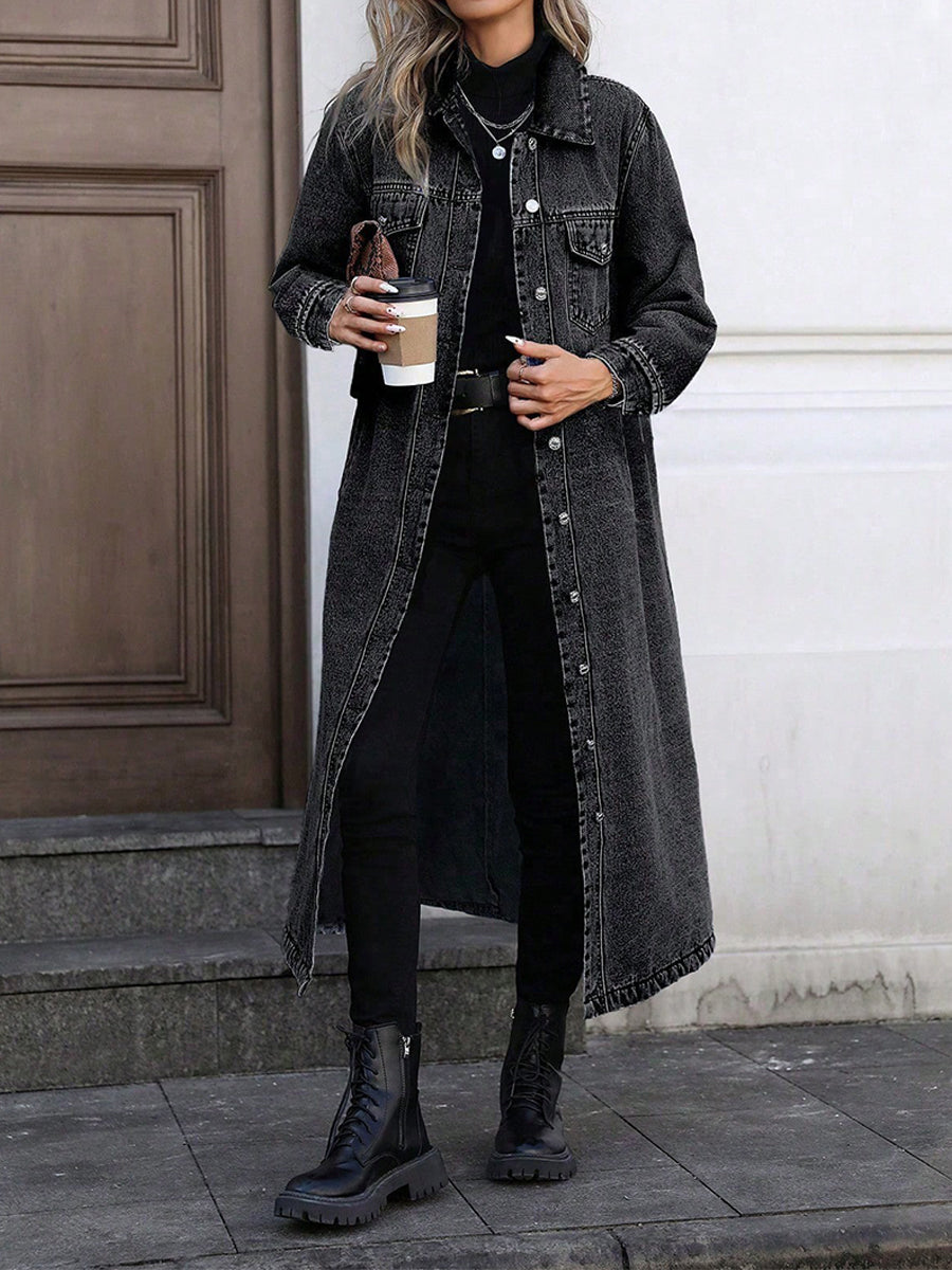 Maya | Lang og elegant denimjakke