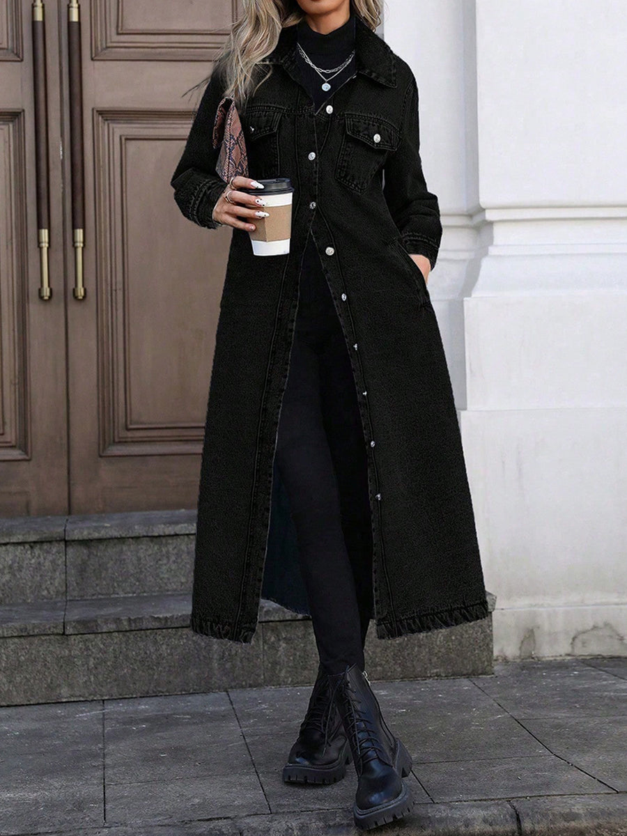 Maya | Lang og elegant denimjakke