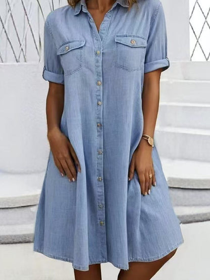 Patricia | Midi Casual Kjole i Denim