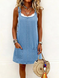 Lisa | Casual Kjole med Denim Stropper