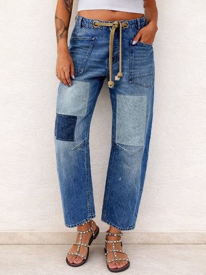 Margaret | Jeans Patchwork med Snor