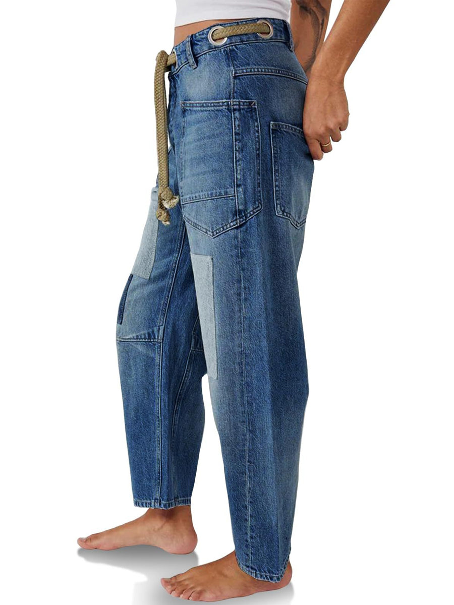 Margaret | Jeans Patchwork med Snor