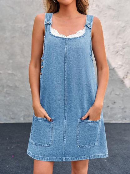 Lisa | Casual Kjole med Denim Stropper