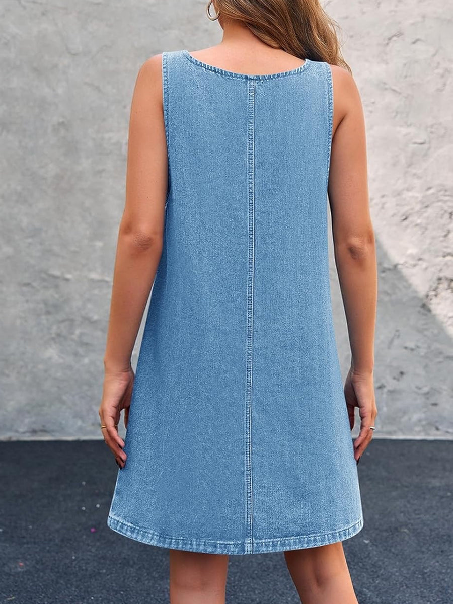 Lisa | Casual Kjole med Denim Stropper