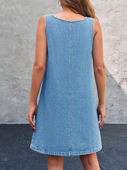 Lisa | Casual Kjole med Denim Stropper