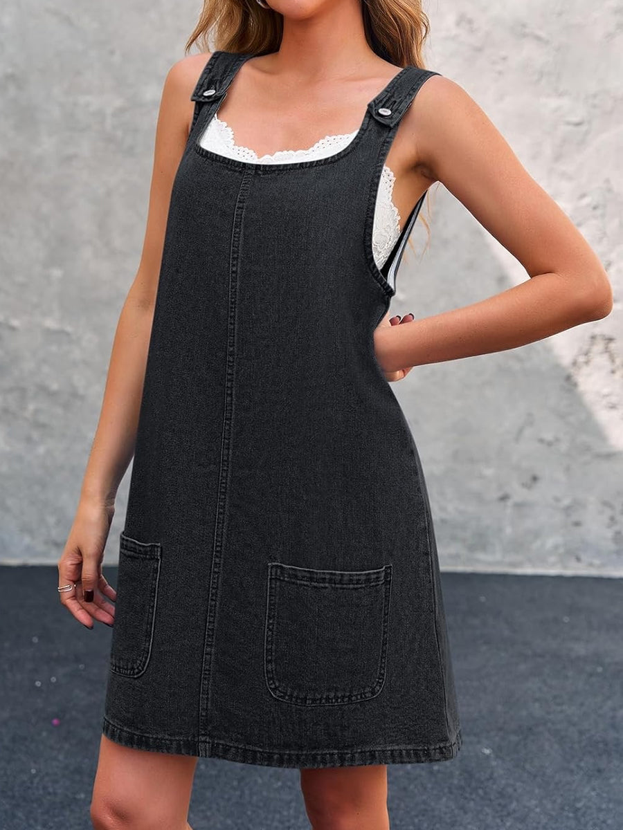 Lisa | Casual Kjole med Denim Stropper