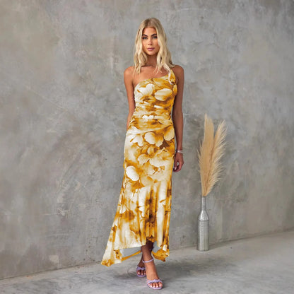 Katherine | Elegant Blomster Midi Kjole til Varmt Vejr