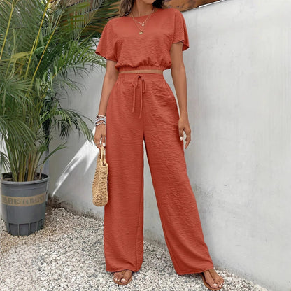 Whitney | Kvinders Drawstring Wide Leg To-Piece Sæt
