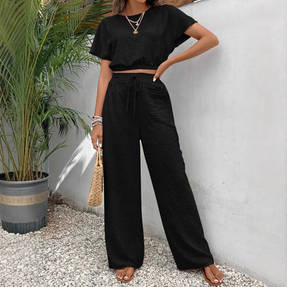 Whitney | Kvinders Drawstring Wide Leg To-Piece Sæt