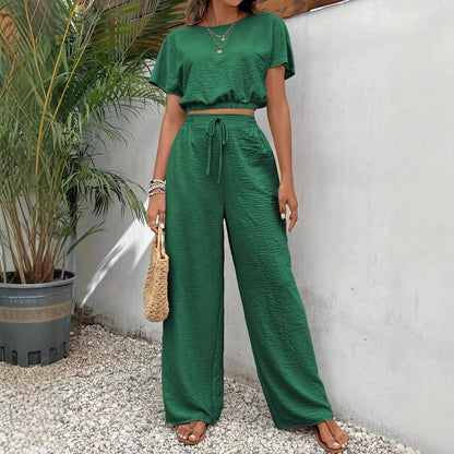Whitney | Kvinders Drawstring Wide Leg To-Piece Sæt